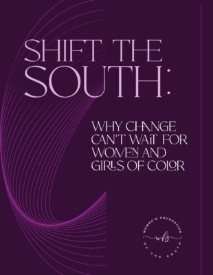 Shift the South report cover in various shades of purple